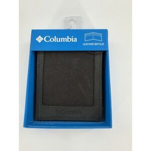 Columbia Men's Bifold Genuine Leather Wallet Black NEW